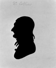 Silhouette of Nicholas Collin's profile facing left