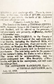 Sale notice in newspaper