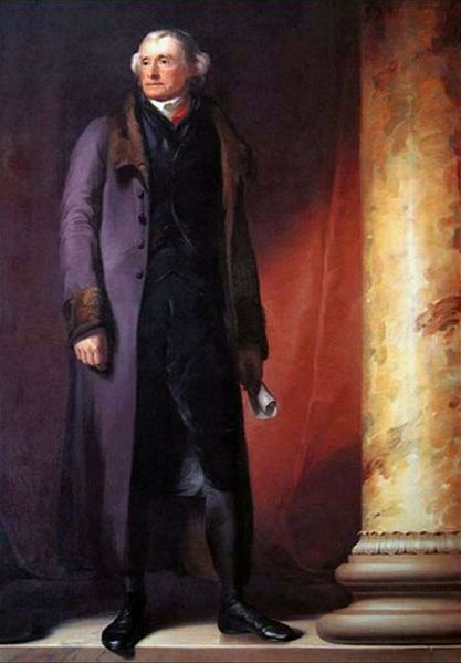 Full-length portrait of Thomas Jefferson by Thomas Sully