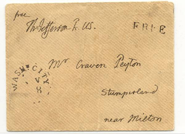 Envelope that often accompanies the Peyton letter facsimile