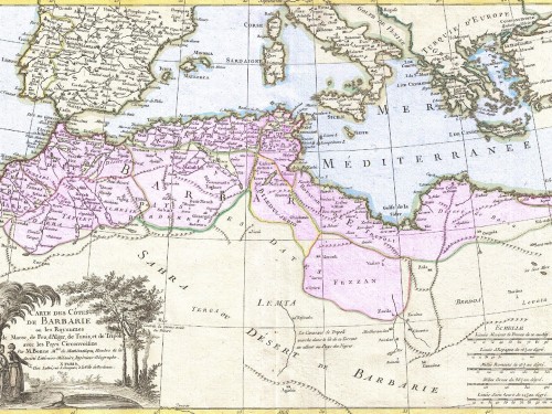 British officer looking over group of American seamen on deck of ship. ca. 1810