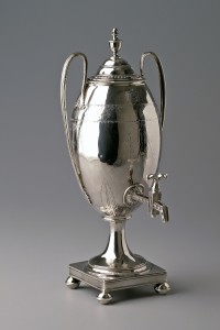 Silver urn used for coffee at Monticello