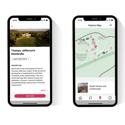 Screenshots of our self-guided mobile experience
