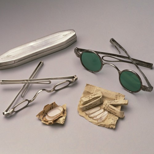 Thomas Jefferson's spectacles, case, and lenses, now curated in Monticello's Museum Collections