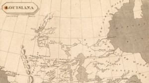 Early map of North America showing the Louisiana Territory