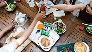 Visitors enjoy lunch and cold drinks from Monticello's Cafe