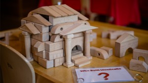 Picture of architectural building blocks children use in Monticello's Griffin Discovery Room