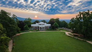 Sunrise at Monticello overlooking the West Lawn