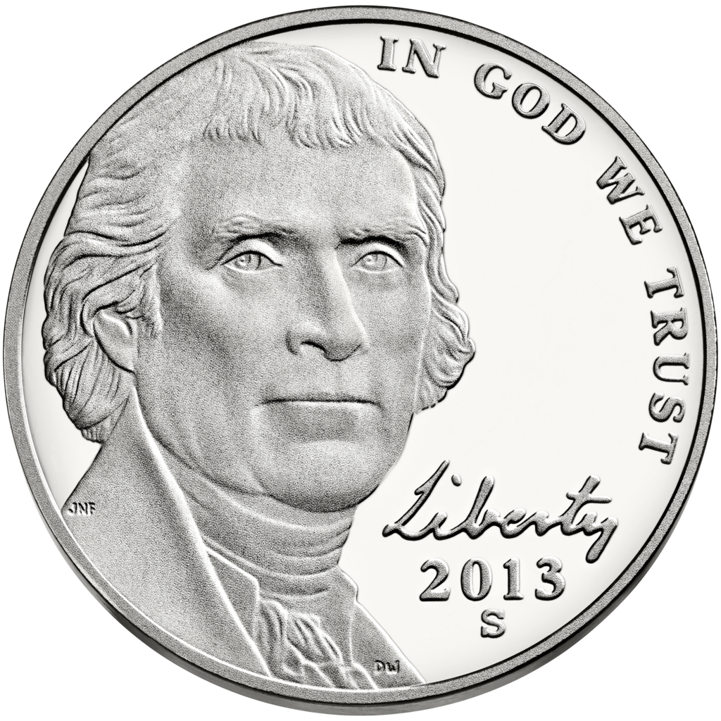 Front of the current U.S. Nickel